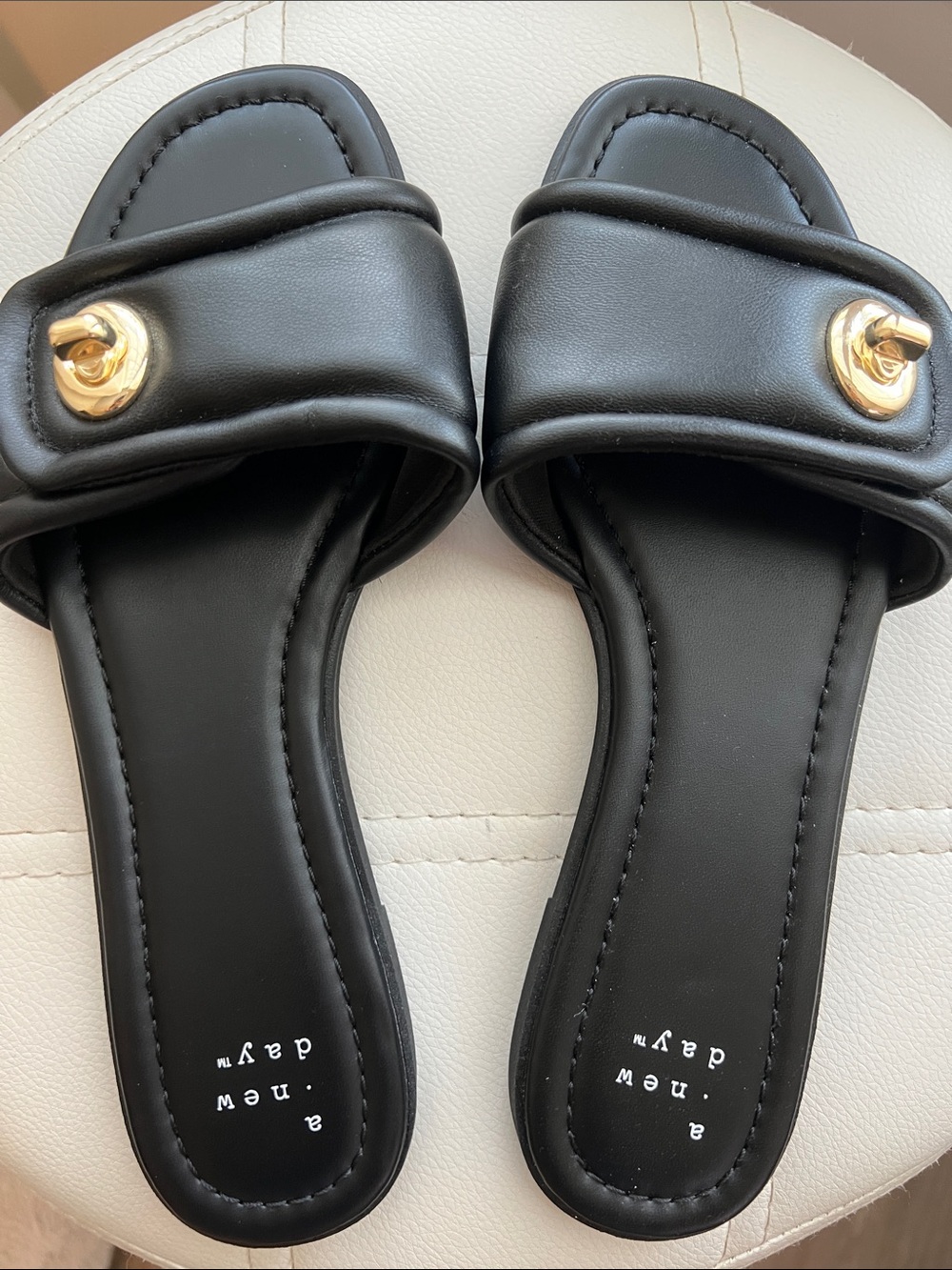 a New Day Audrey slide sandal, Black NWOT Size 7